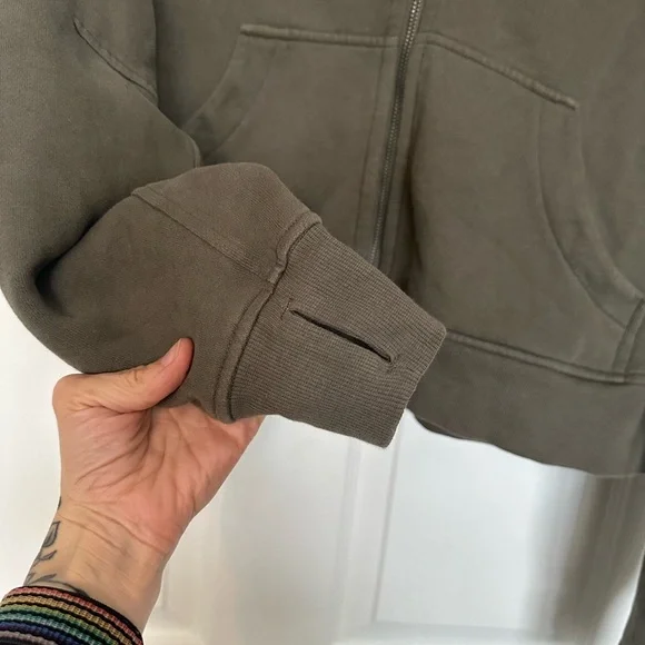 A95 Lululemon Athletica Green Sweatshirt Hoodie Scuba full zip sz xs /s - Picture 5 of 7